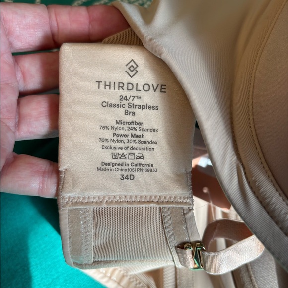 Third Love Classic Strapless Tan Women's Bra Size 34D - Picture 5 of 5